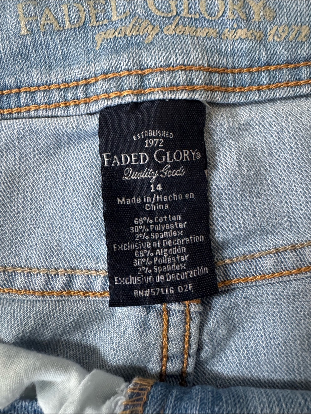 Faded Glory Light Wash Denim Jeans Women's Size 14 - Picture 5 of 7